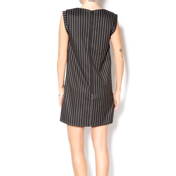 Line & Dot Revolve Pinstripe Dress Pleated Black Size Small New - Picture 2 of 9